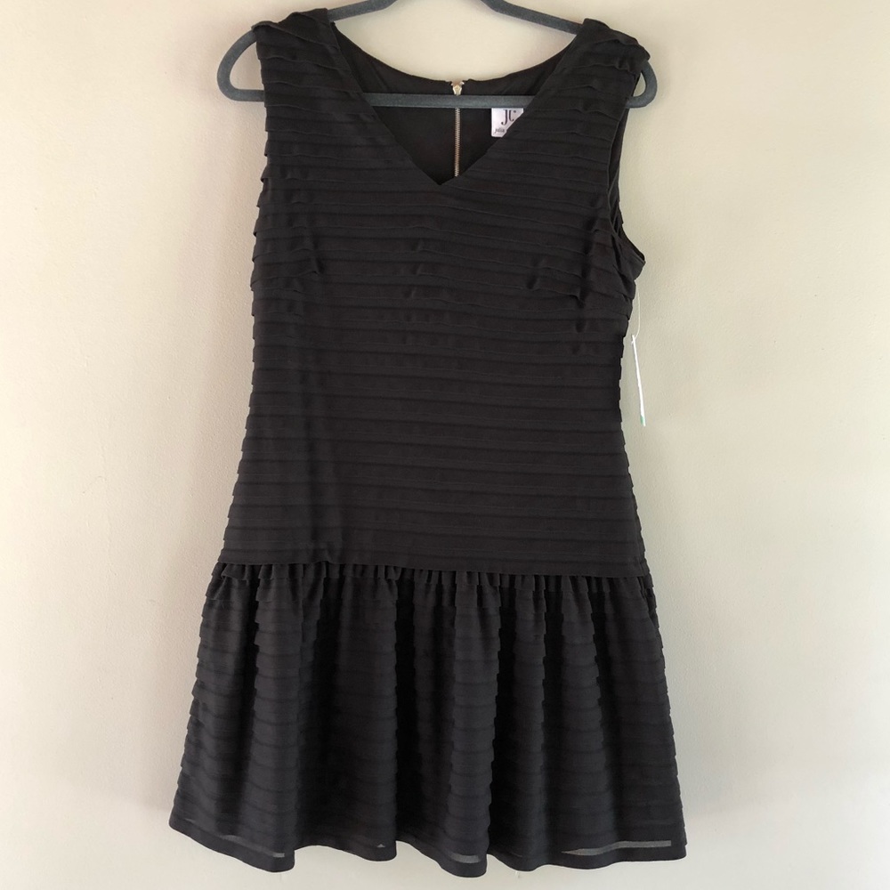 Julia Jordan black ruffle knit sleeveless dress